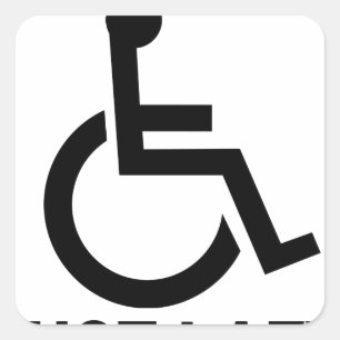 Nicht wirklich behindert nur faul - lustiger T - S Quadratischer Aufkleber