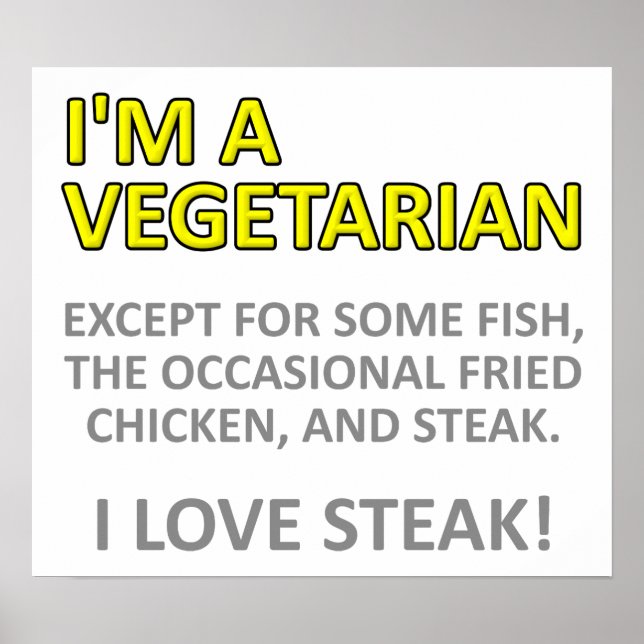 Nicht wirklich ein vegetarisches Funny Poster (Vorne)