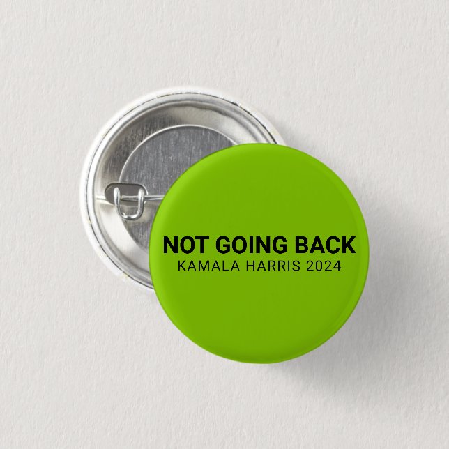 Nicht zurück kamala harris 2024 benutzerfreundlich button (Vorne & Hinten)