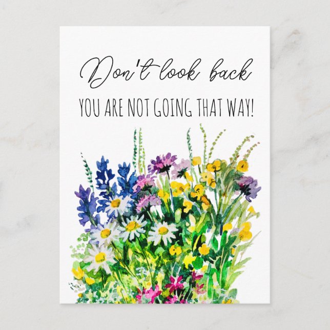 Nicht zurückblicken postkarte (Vorderseite)