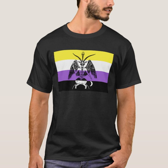 Nichtbinär-Pride-Baphomet T-Shirt (Vorderseite)