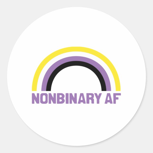Nichtbinäre AF Runder Aufkleber (Vorderseite)