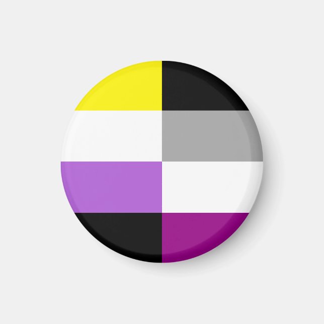 Nichtbinäre asexuelle Dual-Pride-Flagge Magnet (Vorne)