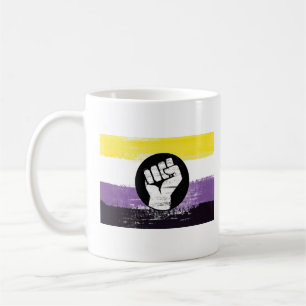 Nichtbinäre bemalte Protestflagge Kaffeetasse