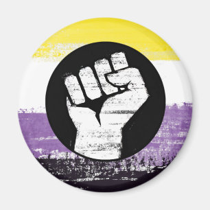 Nichtbinäre bemalte Protestflagge Magnet