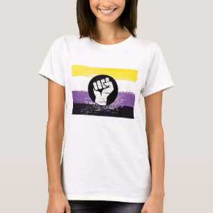Nichtbinäre bemalte Protestflagge T-Shirt