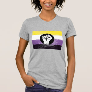 Nichtbinäre bemalte Protestflagge T-Shirt