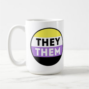 Nichtbinäre Button-Pronomen - Sie Kaffeetasse