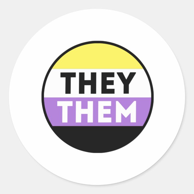 Nichtbinäre Button-Pronomen - Sie Runder Aufkleber (Vorderseite)
