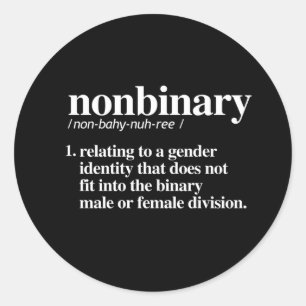 Nichtbinäre Definition Runder Aufkleber