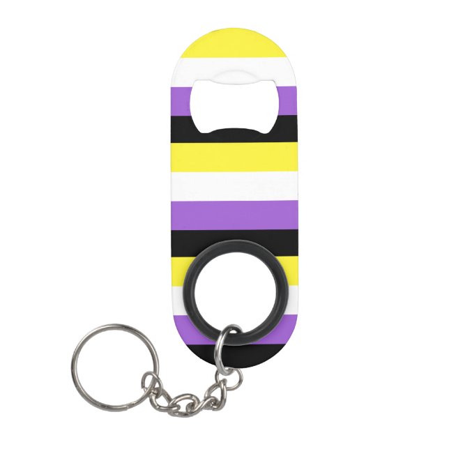 Nichtbinäre Flag Mini Flaschenöffner (Vorderseite)