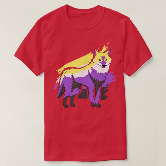 nichtbinäre Geschenke, nichtbinärer Fuchs, LGBT-Ag T-Shirt (Design vorne)