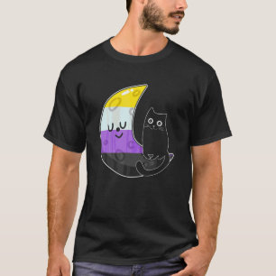 Nichtbinäre Mond-Weltraum-Katze Lgb Pride mit Nb N T-Shirt