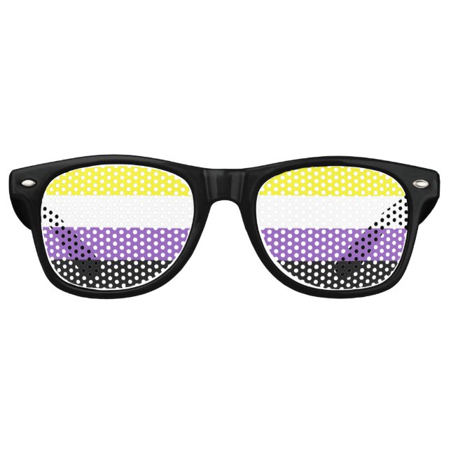 nichtbinäre Pride-Flag-Sonnenbrille Partybrille (Vorderseite)