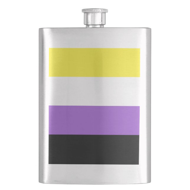 Nichtbinäre Pride-Flagge Flachmann (Vorderseite)