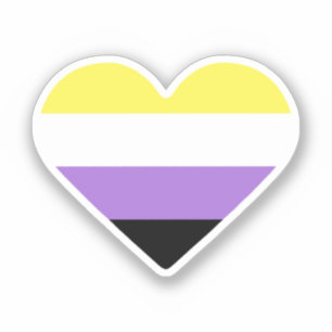 Nichtbinäre Pride-Flagge Herz Aufkleber