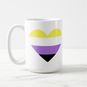 Nichtbinäre Pride-Flagge Herz Kaffeetasse