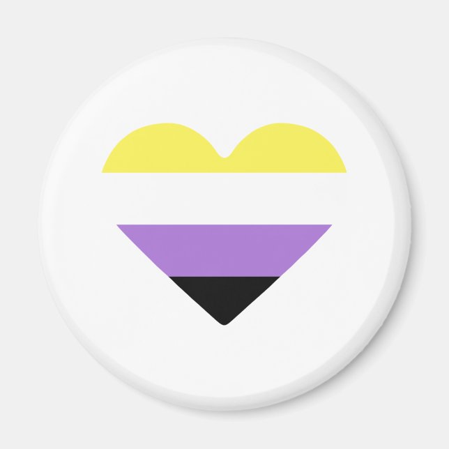 Nichtbinäre Pride-Flagge Herz Magnet (Vorne)