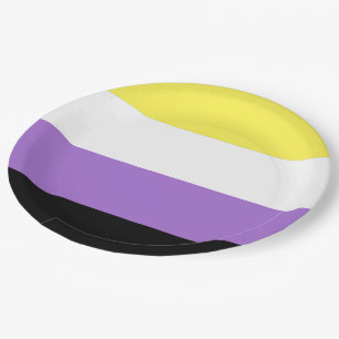 Nichtbinäre Pride-Flagge Pappteller