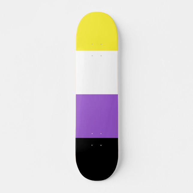 Nichtbinäre Pride-Flagge Skateboard (Vorne)