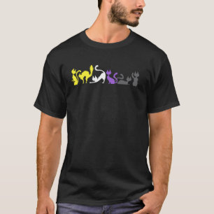 Nichtbinäre Pride-Katzen in Flaggenfarben LGBTQ+ L T-Shirt