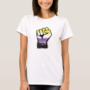 Nichtbinäre Pride- Protestfaust T-Shirt