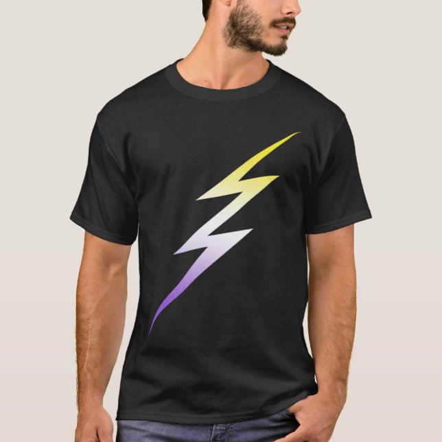 Nichtbinäre subtile LGBTQ LGBT Lightning Bolt Enby T-Shirt (Vorderseite)