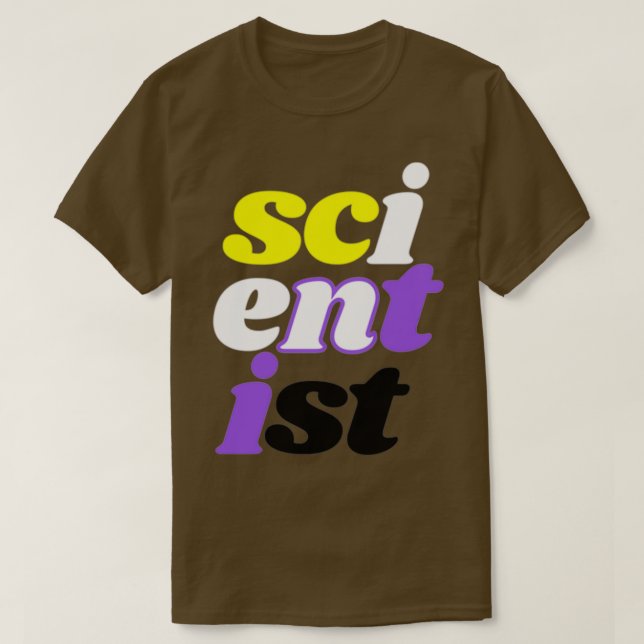 nichtbinäre vertikale Wissenschaftlerin an der Gre T-Shirt (Design vorne)
