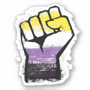 Nichtbinärer Pride-Protest Faust Aufkleber
