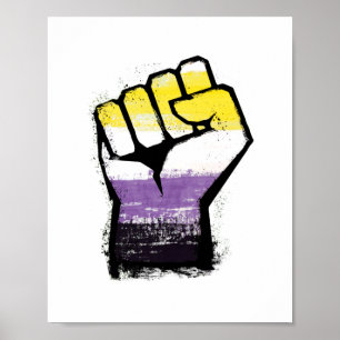 Nichtbinärer Pride-Protest-Faust Poster
