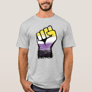 Nichtbinärer Pride-Protest-Faust T-Shirt
