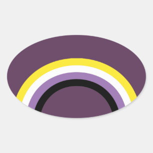 Nichtbinärer Regenbogen Ovaler Aufkleber