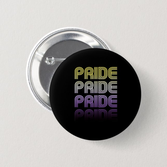 Nichtbinärer Retro-Prix Button (Vorne & Hinten)
