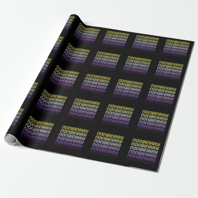 Nichtbinärer Retro-Prix Geschenkpapier (Ungerollt)