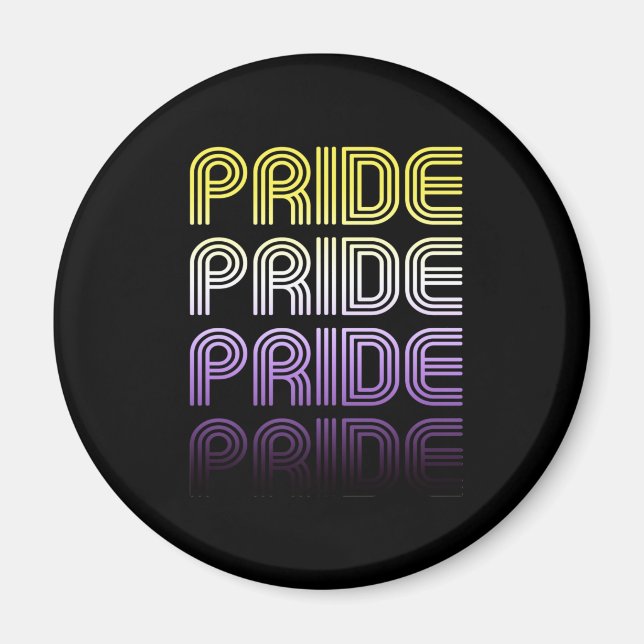 Nichtbinärer Retro-Prix Magnet (Vorne)