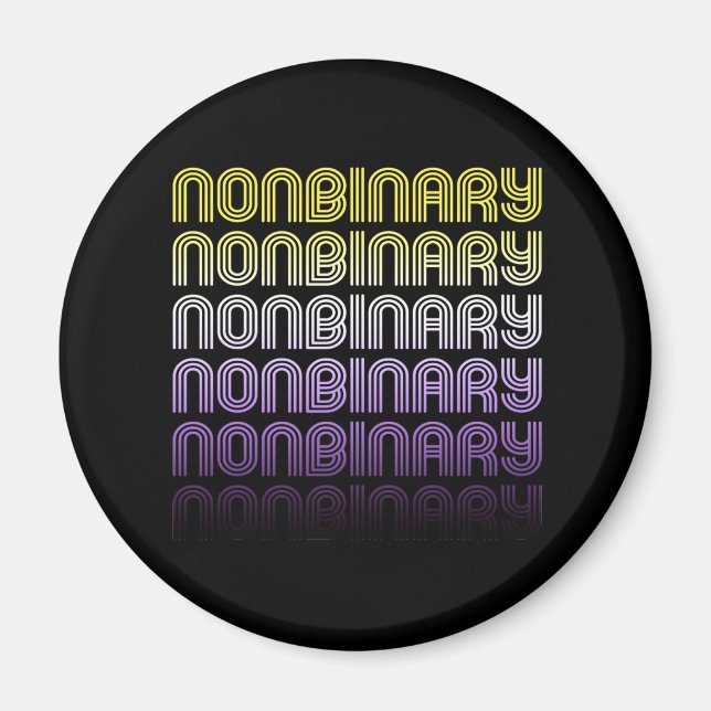 Nichtbinärer Retro-Prix Magnet (Vorne)