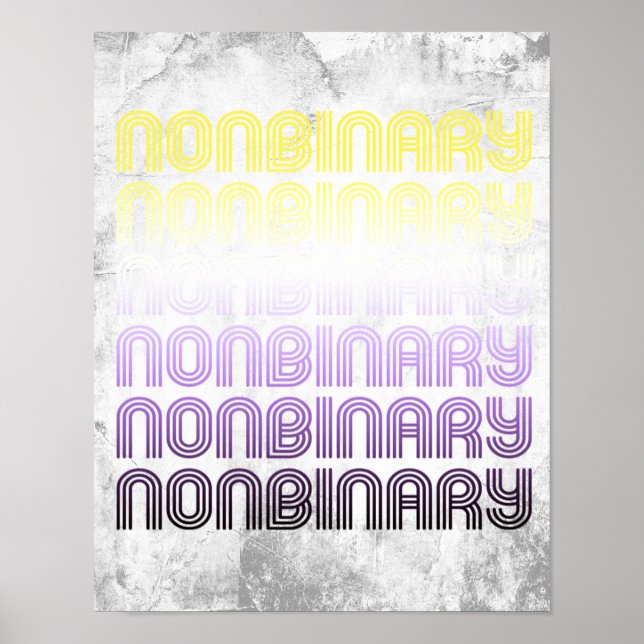 Nichtbinärer Retro-Prix Poster (Vorne)