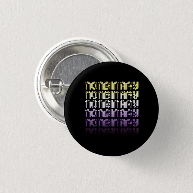 Nichtbinärer Retro-Stolz Button (Vorne & Hinten)
