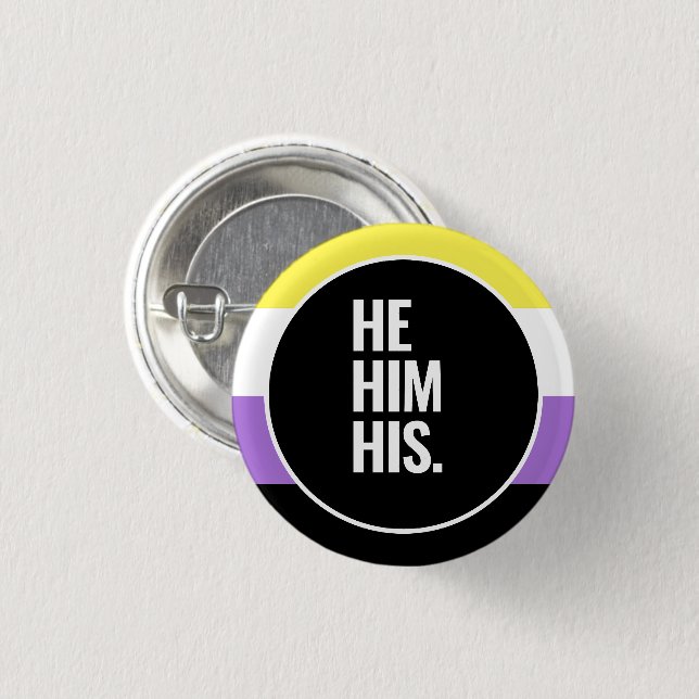 Nichtbinärer Stolz Button (Vorne & Hinten)