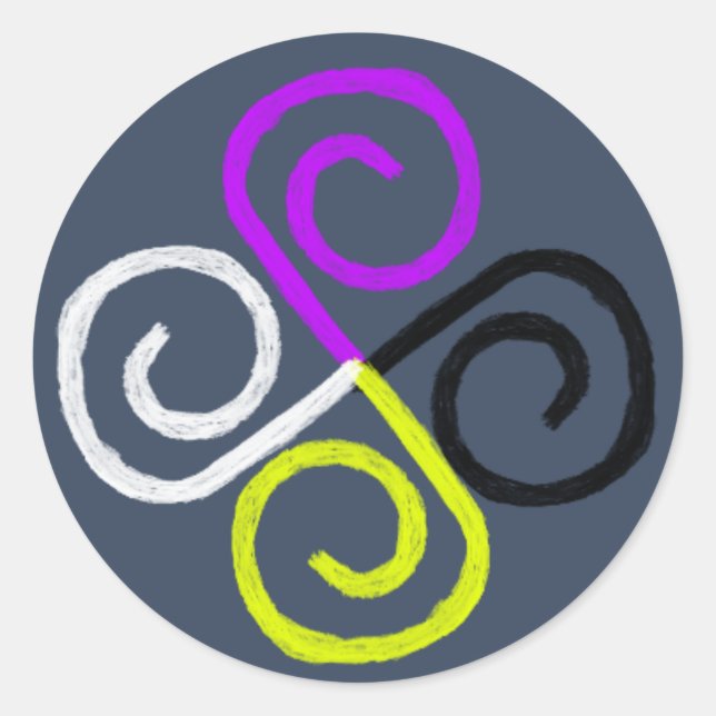 Nichtbinärer Stolz Runder Aufkleber (Vorderseite)