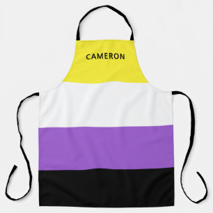 Nichtbinäres Flagge Monogramm LGBT Schürze