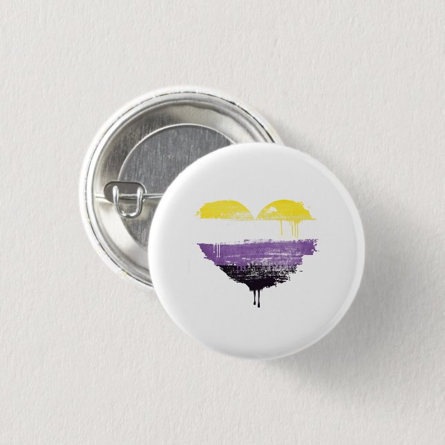 NICHTBINÄRES HERZ BUTTON (Vorne & Hinten)