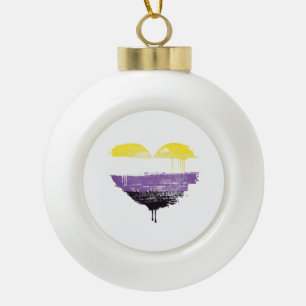 NICHTBINÄRES HERZ KERAMIK Kugel-Ornament