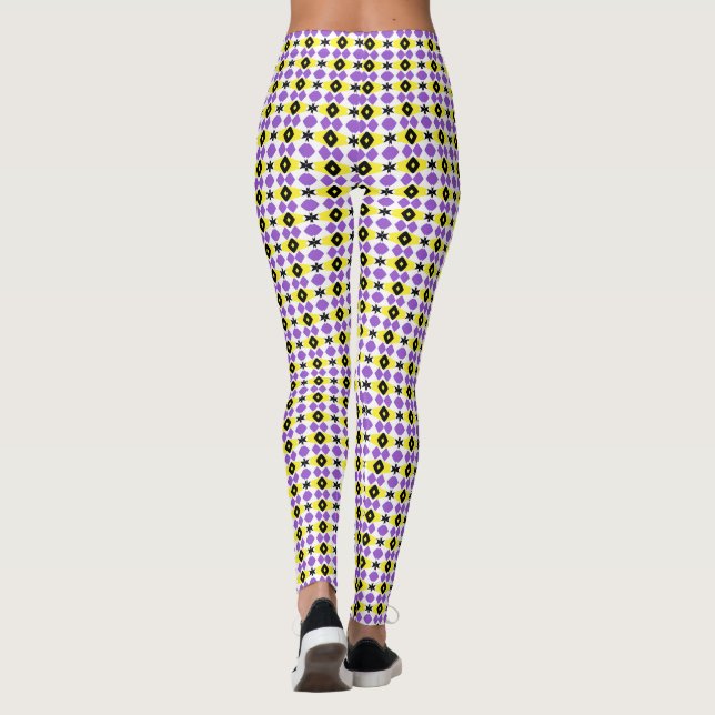 nichtbinäres Muster weiß C Leggings (Rückseite)