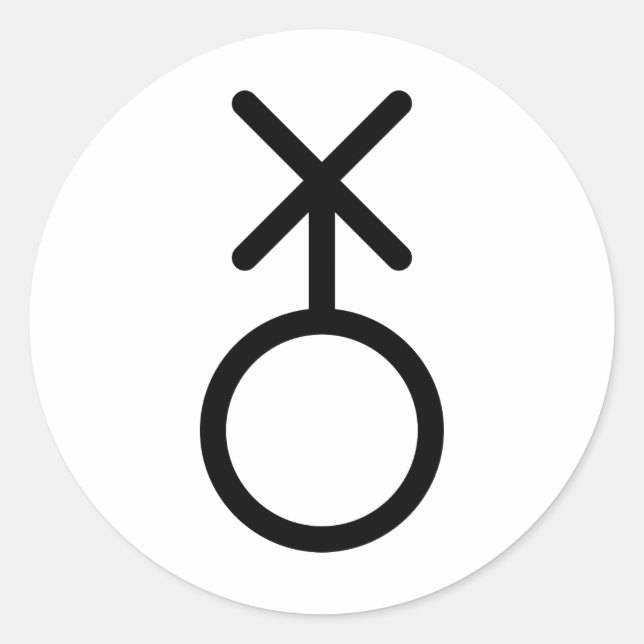 nichtbinäres Symbol Runder Aufkleber (Vorderseite)