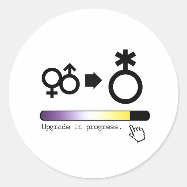 nichtbinäres Upgrade Runder Aufkleber (Vorderseite)