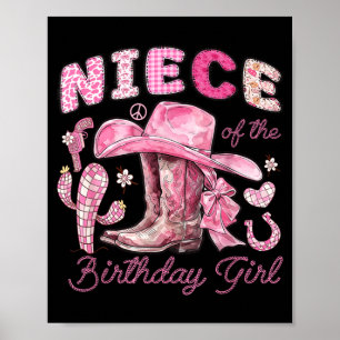 Nichte der Cow-Girl-Geburtstags-Rodéo-Cowgirl Poster
