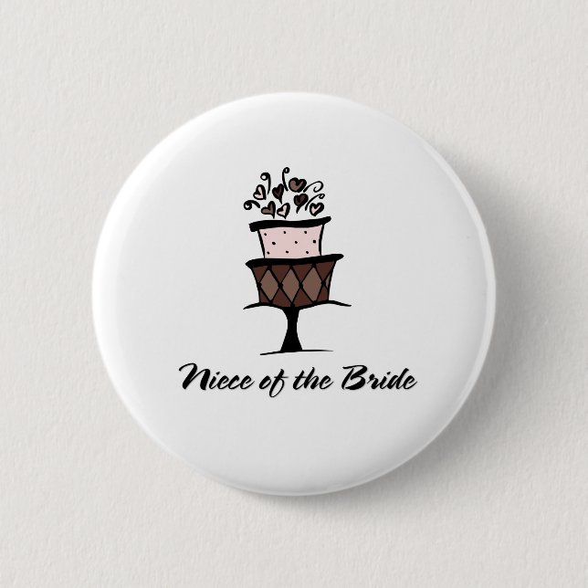 Nichte des Braut-Kuchens Button (Vorderseite)