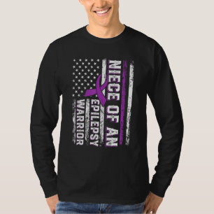 Nichte eines Kämpfers Epilepsie Lila Band Unterstü T-Shirt