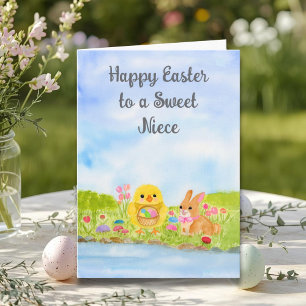 Nichte Frohe Ostern Baby Küken Karte
